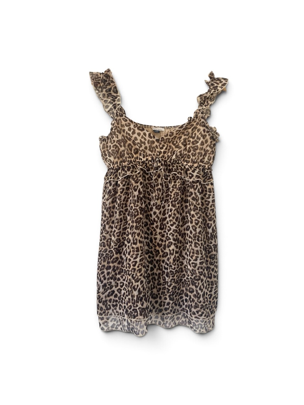 American Eagle Outfitters Leopard Print Ruffle Strap Tank Sz. Large